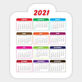 Calendar 2021 Sticker